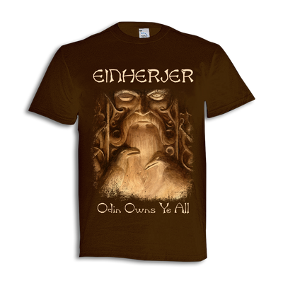 Einherjer - "Odin Owns Ye All" Brown T-Shirt - Nordic Music Merch