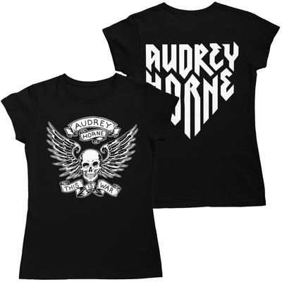 Audrey Horne “Skull & Wings” Womens T-Shirt black - Nordic Music Merch